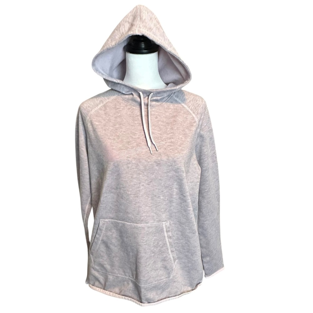 Nike Hoodie Women's Large Gray Lavender Dotted Swoosh Dri Fit Sweatshirt